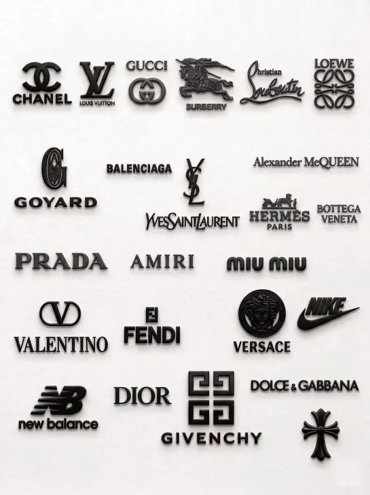Luxury fashion brand wall