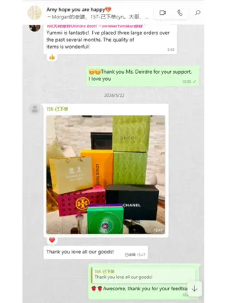 Customer wearing a delivered bag